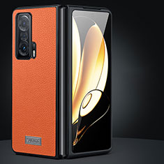 Coque Luxe Cuir et Plastique Housse Etui Mat SD1 pour Huawei Honor Magic V 5G Orange