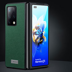 Coque Luxe Cuir et Plastique Housse Etui Mat SD1 pour Huawei Mate X2 Vert