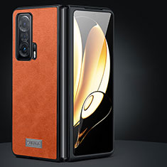 Coque Luxe Cuir et Plastique Housse Etui Mat SD2 pour Huawei Honor Magic V 5G Orange