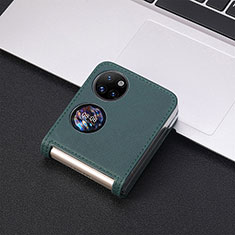 Coque Luxe Cuir et Plastique Housse Etui Mat SD2 pour Huawei P50 Pocket Vert