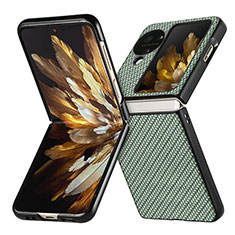 Coque Luxe Cuir et Plastique Housse Etui Mat SD2 pour Oppo Find N3 Flip 5G Vert