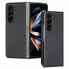 Coque Luxe Cuir et Plastique Housse Etui Mat SD2 pour Samsung Galaxy Z Fold5 5G Noir