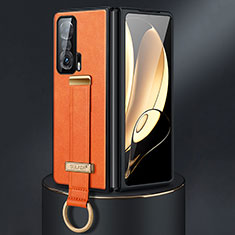 Coque Luxe Cuir et Plastique Housse Etui Mat SD3 pour Huawei Honor Magic Vs 5G Orange