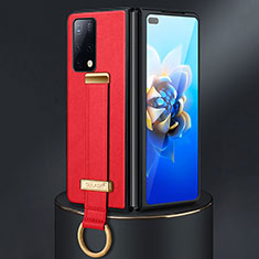 Coque Luxe Cuir et Plastique Housse Etui Mat SD3 pour Huawei Mate X2 Rouge