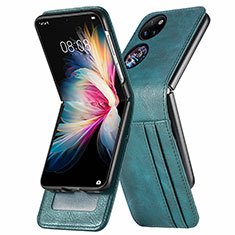 Coque Luxe Cuir et Plastique Housse Etui Mat SD3 pour Huawei P50 Pocket Vert