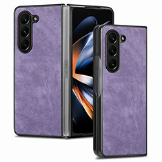 Coque Luxe Cuir et Plastique Housse Etui Mat SD3 pour Samsung Galaxy Z Fold5 5G Violet