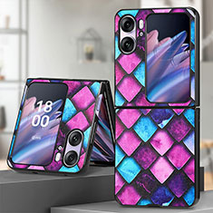 Coque Luxe Cuir et Plastique Housse Etui Mat SD7 pour Oppo Find N2 Flip 5G Violet