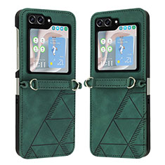 Coque Luxe Cuir et Plastique Housse Etui Mat YB4 pour Samsung Galaxy Z Flip5 5G Vert