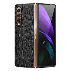 Coque Luxe Cuir et Plastique Housse Etui Mat Z01 pour Samsung Galaxy Z Fold3 5G Noir