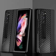 Coque Luxe Cuir et Plastique Housse Etui Mat Z02 pour Samsung Galaxy Z Fold2 5G Noir