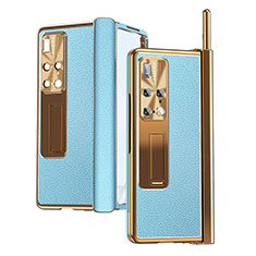 Coque Luxe Cuir et Plastique Housse Etui Mat ZL10 pour Huawei Mate X2 Bleu