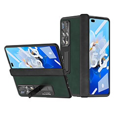 Coque Luxe Cuir et Plastique Housse Etui Mat ZL12 pour Huawei Mate X2 Vert