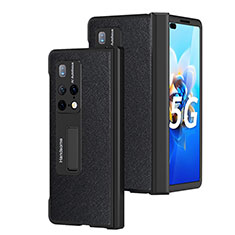 Coque Luxe Cuir et Plastique Housse Etui Mat ZL13 pour Huawei Mate X2 Noir