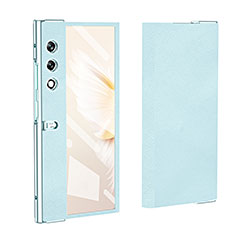 Coque Luxe Cuir et Plastique Housse Etui Mat ZL2 pour Huawei Honor V Purse 5G Cyan