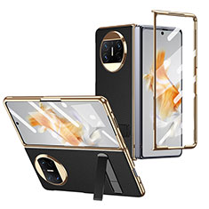 Coque Luxe Cuir et Plastique Housse Etui Mat ZL2 pour Huawei Mate X5 Noir