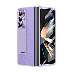 Coque Luxe Cuir et Plastique Housse Etui Mat ZL2 pour Samsung Galaxy Z Fold5 5G Violet