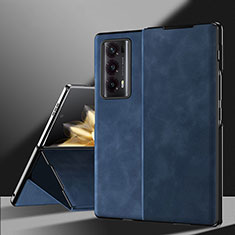 Coque Luxe Cuir et Plastique Housse Etui Mat ZL3 pour Huawei Honor Magic V2 Ultimate 5G Bleu