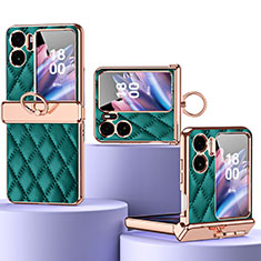 Coque Luxe Cuir et Plastique Housse Etui Mat ZL3 pour Oppo Find N2 Flip 5G Vert