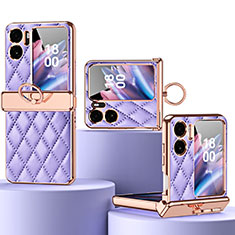 Coque Luxe Cuir et Plastique Housse Etui Mat ZL3 pour Oppo Find N2 Flip 5G Violet