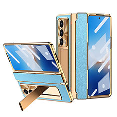 Coque Luxe Cuir et Plastique Housse Etui Mat ZL4 pour Huawei Honor Magic Vs2 5G Bleu