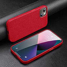 Coque Luxe Cuir Housse Etui A03 pour Apple iPhone 13 Mini Rouge