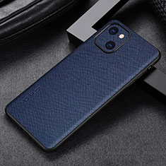 Coque Luxe Cuir Housse Etui A04 pour Apple iPhone 14 Bleu