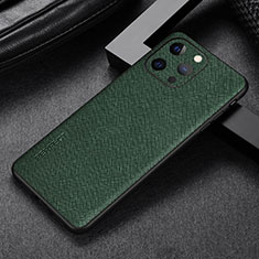 Coque Luxe Cuir Housse Etui A04 pour Apple iPhone 14 Pro Max Vert