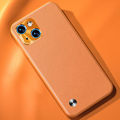 Coque Luxe Cuir Housse Etui A05 pour Apple iPhone 15 Orange