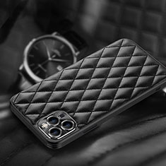 Coque Luxe Cuir Housse Etui A07 pour Apple iPhone 15 Pro Max Noir