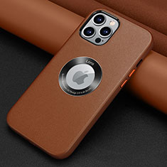 Coque Luxe Cuir Housse Etui A08 pour Apple iPhone 13 Pro Max Marron