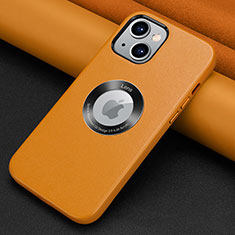 Coque Luxe Cuir Housse Etui A08 pour Apple iPhone 14 Orange