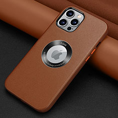 Coque Luxe Cuir Housse Etui A08 pour Apple iPhone 15 Pro Max Marron