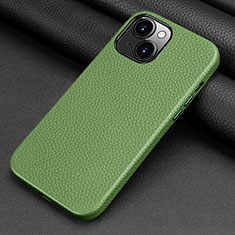 Coque Luxe Cuir Housse Etui A09 pour Apple iPhone 15 Plus Vert