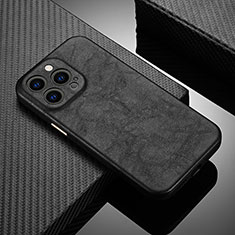 Coque Luxe Cuir Housse Etui A10 pour Apple iPhone 13 Pro Max Noir