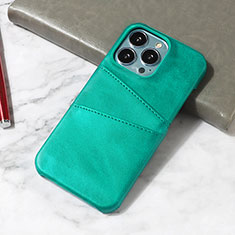 Coque Luxe Cuir Housse Etui A15 pour Apple iPhone 13 Pro Max Vert