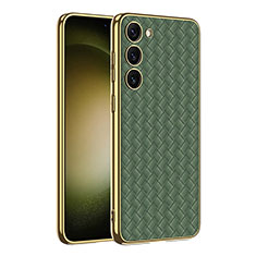 Coque Luxe Cuir Housse Etui AC3 pour Samsung Galaxy S23 Plus 5G Vert