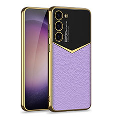 Coque Luxe Cuir Housse Etui AC4 pour Samsung Galaxy S22 5G Violet