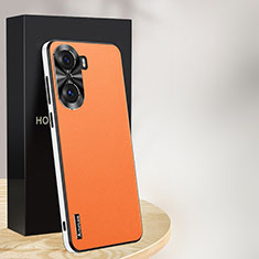 Coque Luxe Cuir Housse Etui AT1 pour Huawei Honor 60 5G Orange