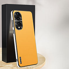 Coque Luxe Cuir Housse Etui AT1 pour Huawei Honor 70 5G Jaune