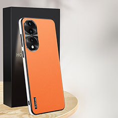 Coque Luxe Cuir Housse Etui AT1 pour Huawei Honor 70 5G Orange