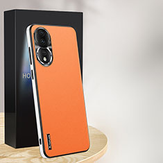 Coque Luxe Cuir Housse Etui AT1 pour Huawei Honor 80 5G Orange