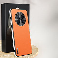 Coque Luxe Cuir Housse Etui AT1 pour Huawei Mate 50 Pro Orange