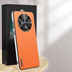 Coque Luxe Cuir Housse Etui AT1 pour Huawei Mate 60 Orange