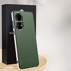 Coque Luxe Cuir Housse Etui AT1 pour Huawei P50 Vert