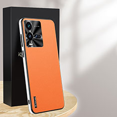 Coque Luxe Cuir Housse Etui AT1 pour Vivo iQOO 9T 5G Orange