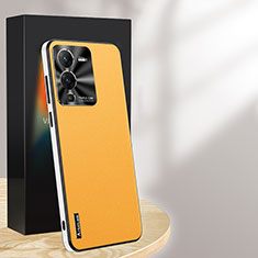 Coque Luxe Cuir Housse Etui AT1 pour Vivo V25 Pro 5G Jaune