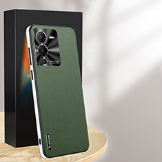 Coque Luxe Cuir Housse Etui AT1 pour Vivo V25 Pro 5G Vert