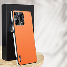 Coque Luxe Cuir Housse Etui AT1 pour Xiaomi Mi 13 5G Orange