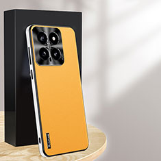 Coque Luxe Cuir Housse Etui AT1 pour Xiaomi Mi 14 Pro 5G Jaune