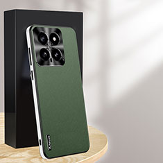 Coque Luxe Cuir Housse Etui AT1 pour Xiaomi Mi 14 Pro 5G Vert